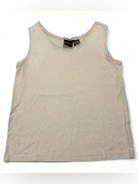 90’s vintage Erika pointelle tank top with lace trim
